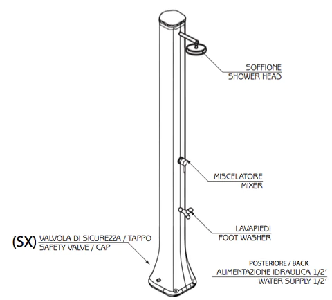 Doccia Solare  dimensioni